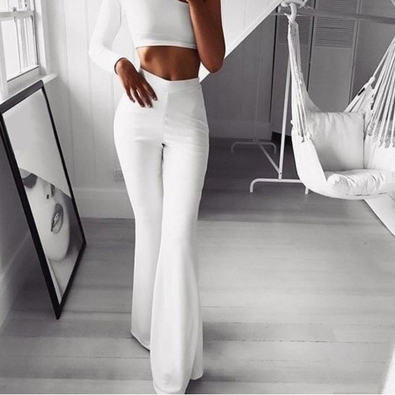 Elvarise High-Waist Flared Stretch Trousers for Women