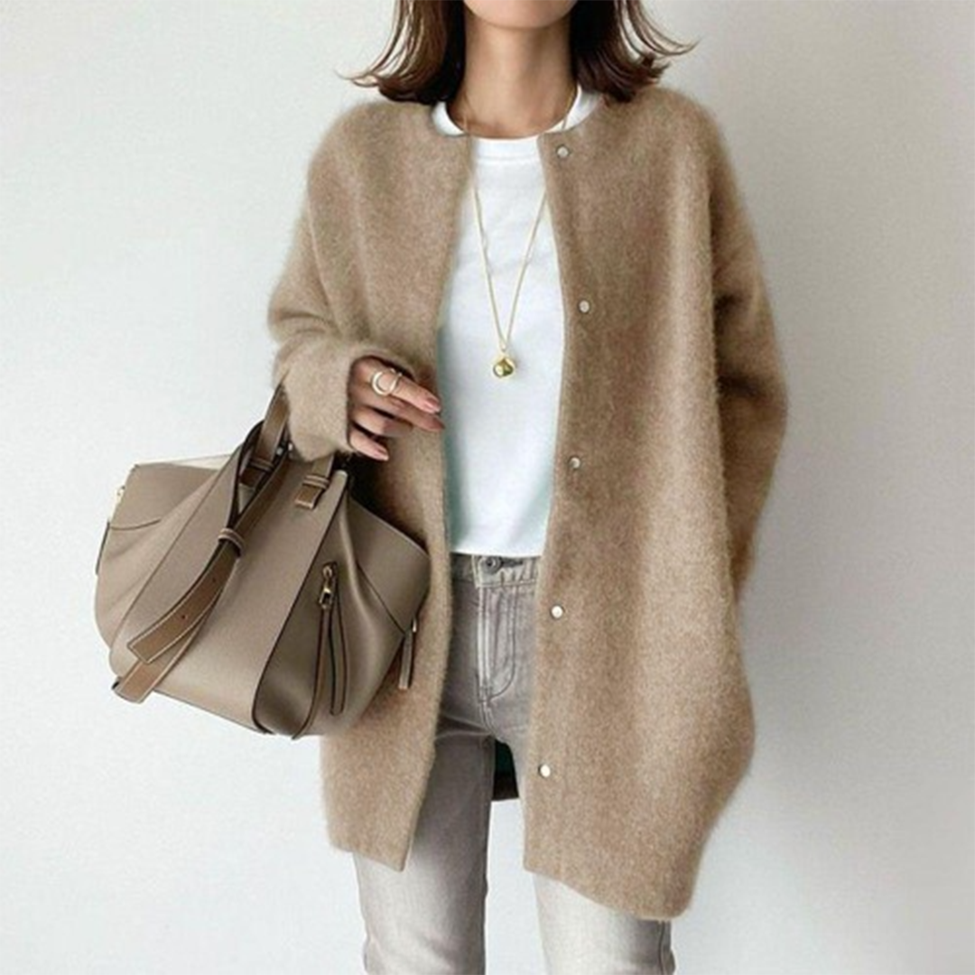 Luviera | Oversized Boyfriend Knit Cardigan with Button Front
