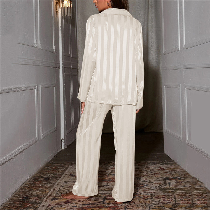 Silvarelle Long Sleeve Button-Up Pyjama Set for Women
