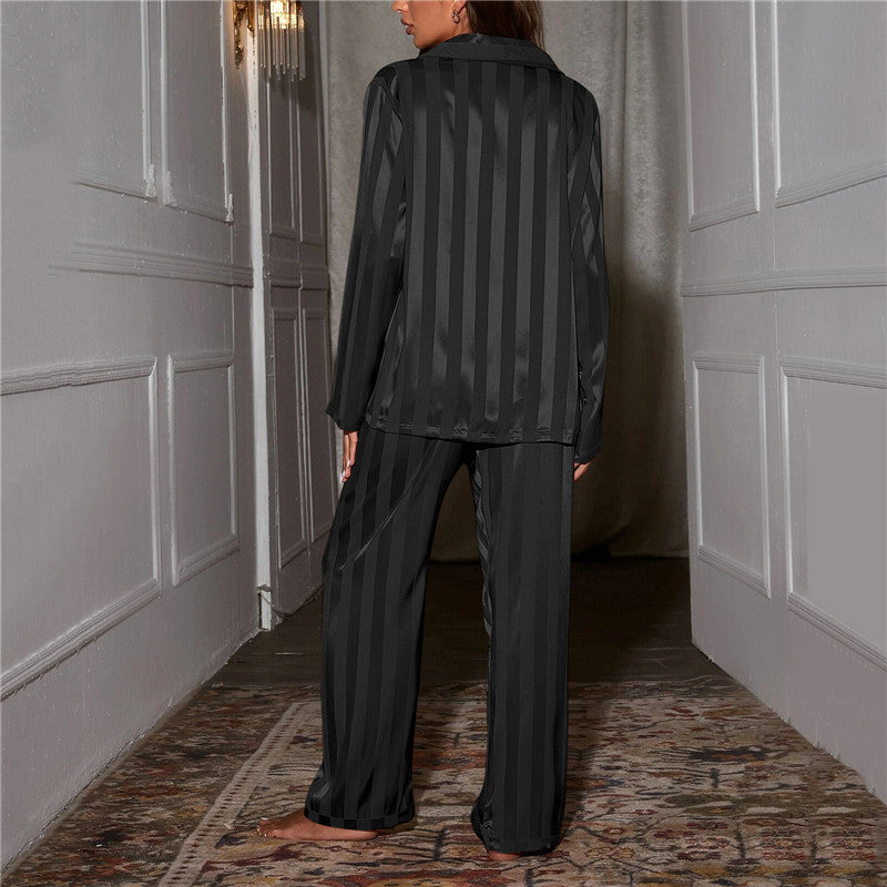 Silvarelle Long Sleeve Button-Up Pyjama Set for Women