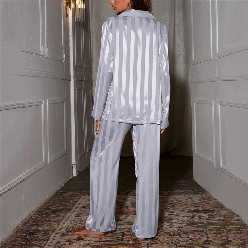 Silvarelle Long Sleeve Button-Up Pyjama Set for Women