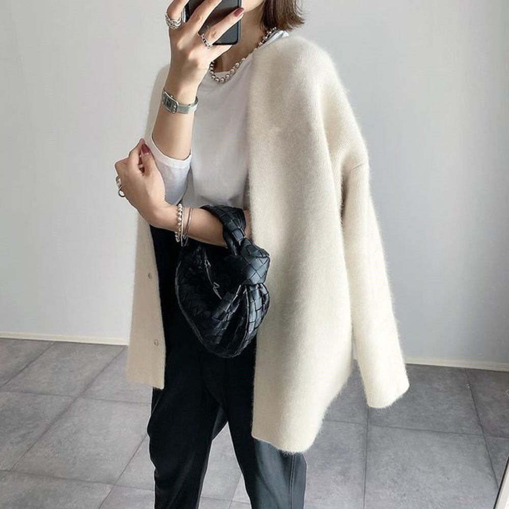 Luviera | Oversized Boyfriend Knit Cardigan with Button Front