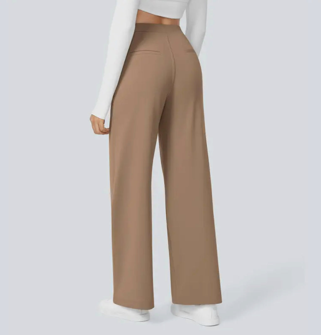 LumeFit Women’s High-Waisted Straight-Leg Trousers
