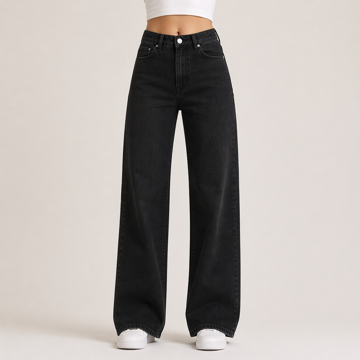 High Waist Wide Leg Stretchy Jeans