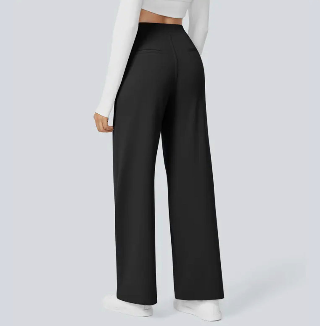 LumeFit Women’s High-Waisted Straight-Leg Trousers