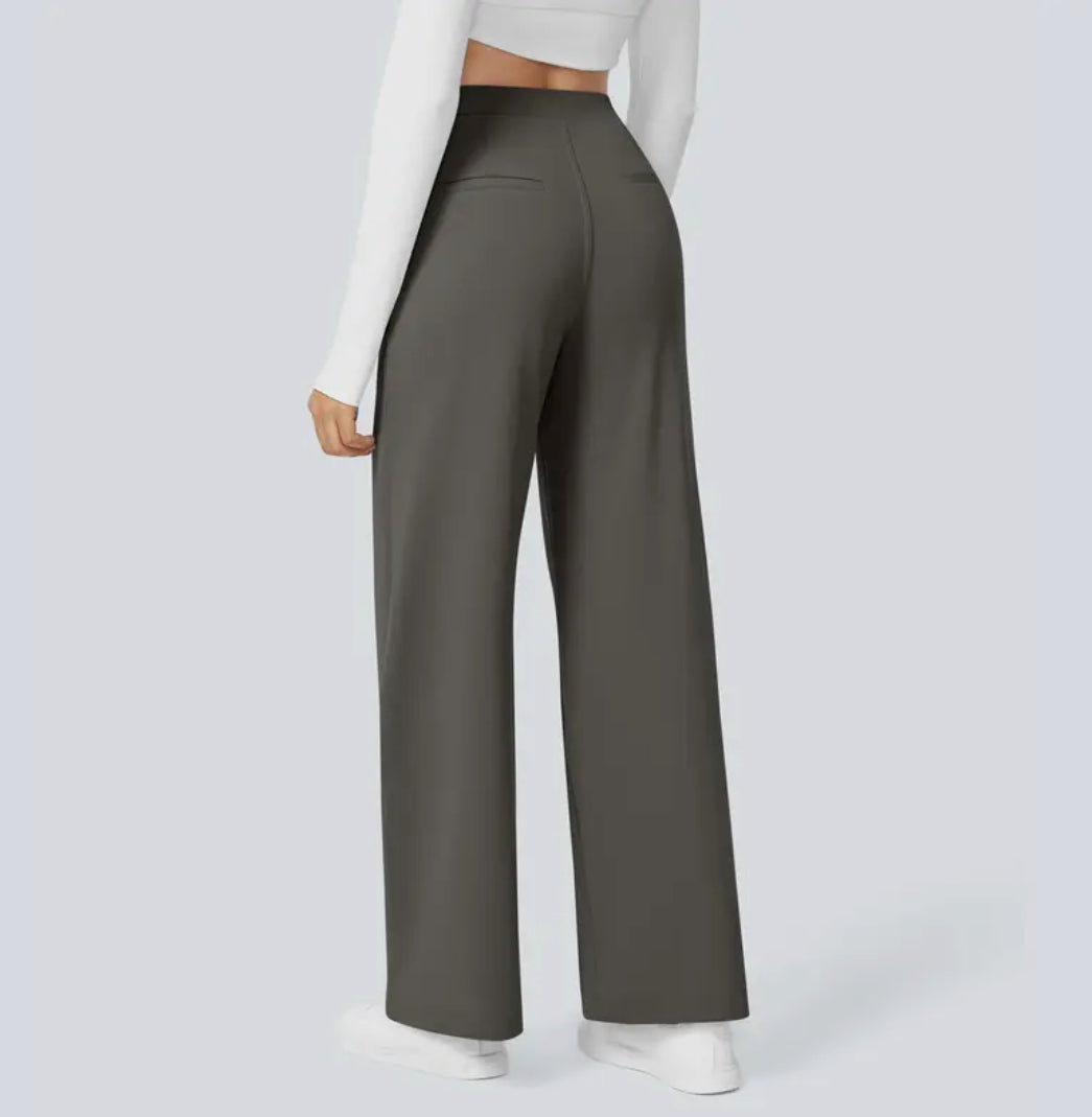 LumeFit Women’s High-Waisted Straight-Leg Trousers