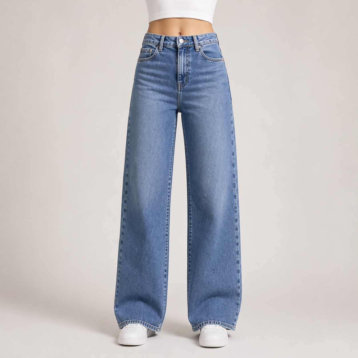 High Waist Wide Leg Stretchy Jeans