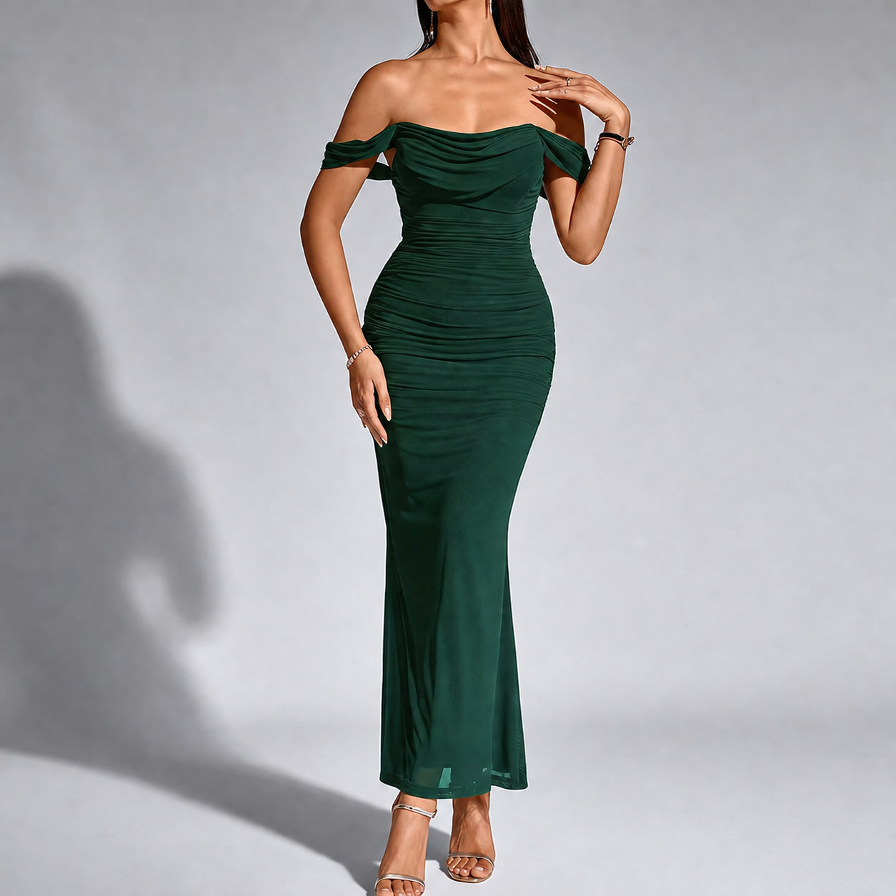 Valdene — The Meridian | One-Shoulder Corset Mesh Dress