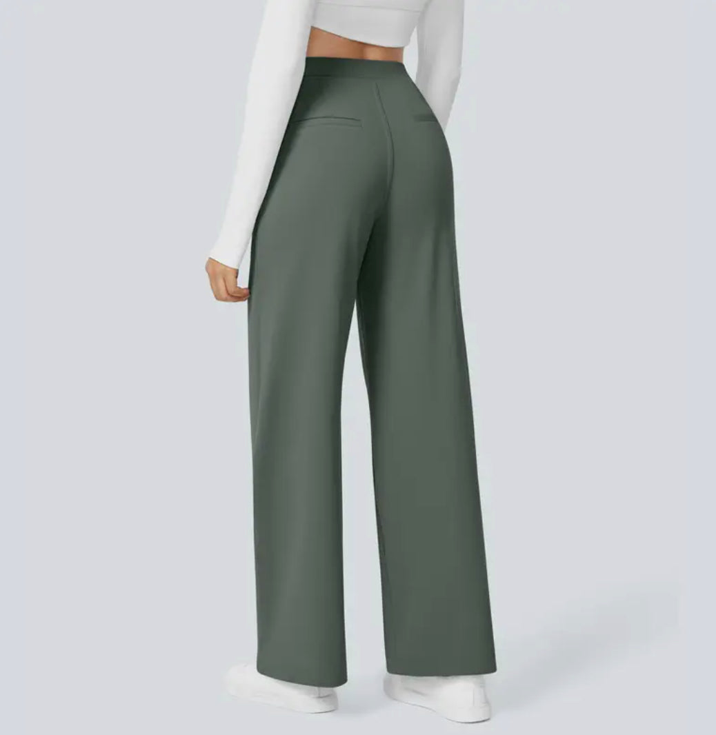 LumeFit Women’s High-Waisted Straight-Leg Trousers