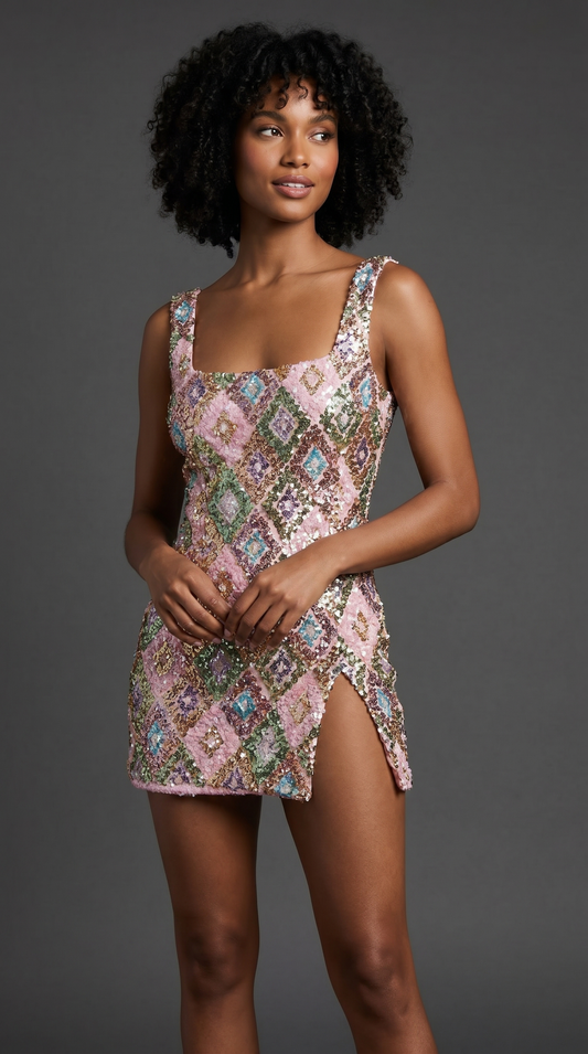 Elodie | Crystal Embellished Mini Dress