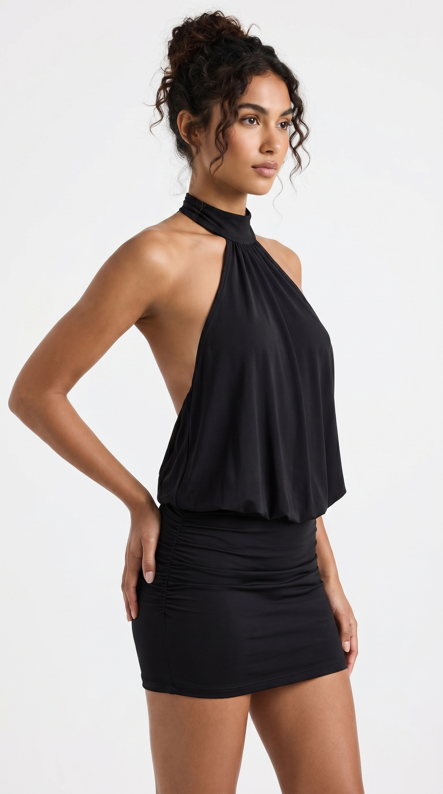 Sienna | Open-Back Halter Mini Dress