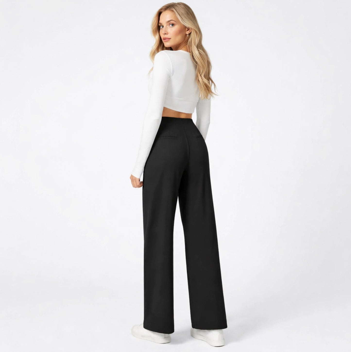 LumeFit Women’s High-Waisted Straight-Leg Trousers