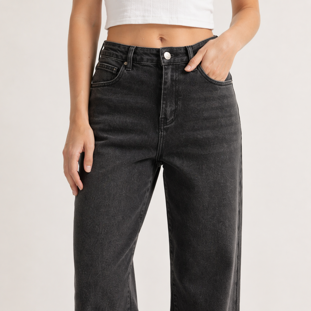 High Waist Wide Leg Stretchy Jeans