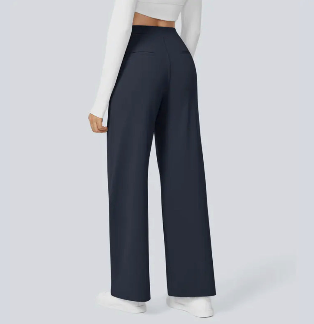 LumeFit Women’s High-Waisted Straight-Leg Trousers