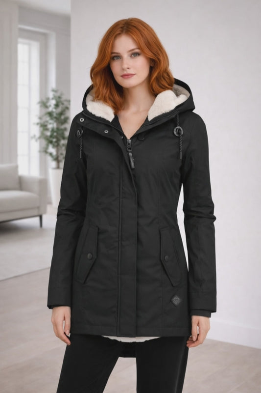 Frostelle | Long Hooded Padded Winter Jacket for Women