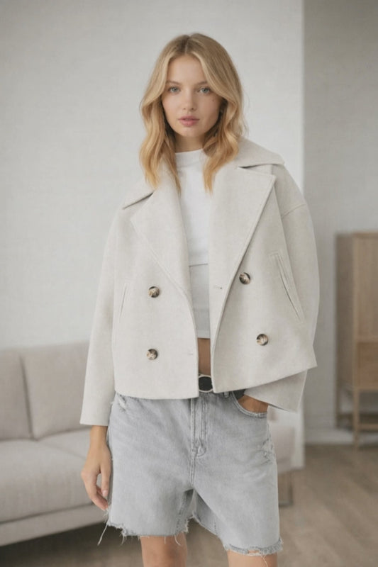 Elviera | Cropped Double-Breasted Jacket for Women