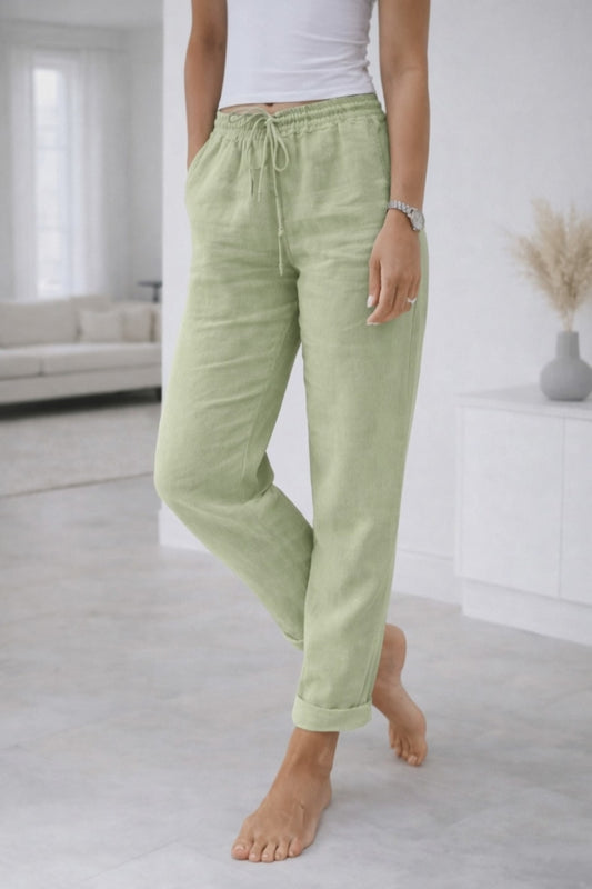 Aerelle | Lightweight High-Waist Relaxed Trousers for Women