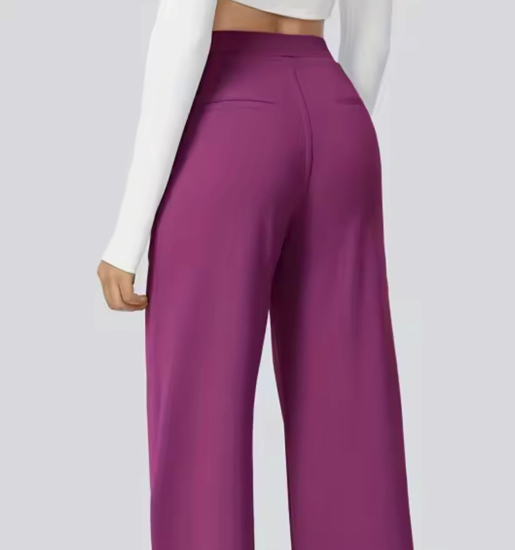 LumeFit Women’s High-Waisted Straight-Leg Trousers
