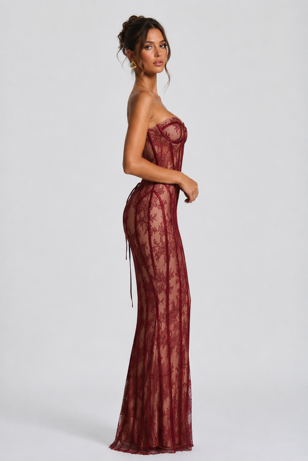 Vivienne | Lace Corset Maxi Dress