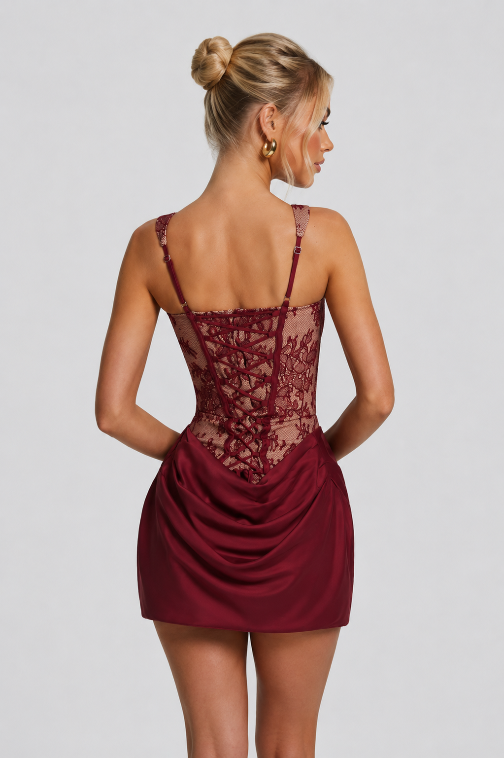 Valentina | Lace Corset Draped Mini Dress