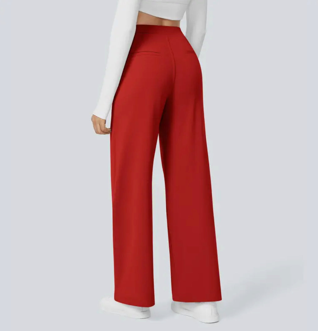 LumeFit Women’s High-Waisted Straight-Leg Trousers